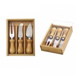 Kit queijo com 3 peça, cabo de madeira.
