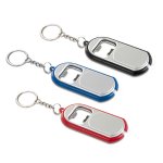 Chaveiro com LED e abridor de garrafas.