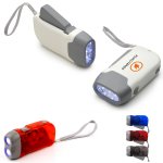 Lanterna de dínamo com 3 leds, material de plástico. 