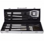 Kit churrasco com 5 peças, maleta de alumínio.