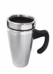 Caneca térmica de Inox, capacidade para 450 ml.