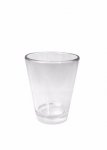 Copo Shot de acrílico transparente, capacidade para 60 ml.