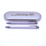 Conj. lapiseira + caneta com gravação a laser.