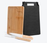 Conj. Para Churrasco Em Bambu / Inox / Madeira - 3 Pçs.