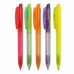 Caneta plástica fluorescente, em diversas cores