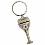 CHAVEIRO METAL ABRIDOR DE GARRAFA COM FORMATO TAÇA.