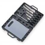 Kit Churrasco na maleta de plástico com 7 peças.