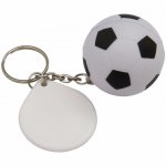 Chaveiro em formato de bola de futebol, feito de espuma (anti-stress).