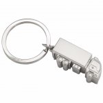 Chaveiro de metal fosco, no formato de caminhão.