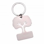 Chaveiro de metal fosco no formato de árvore.