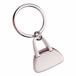 Chaveiro de metal fosco, no formato de bolsa.