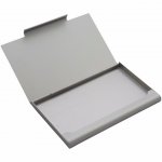 Porta cartão, material de alumínio.